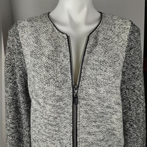 Talbots Zip-up Sweater Tweed Jacket Size Medium Flawed - Picture 14 of 16